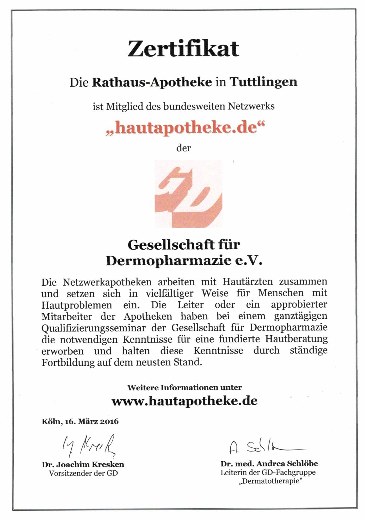 Zertifikat hausapotheke.de