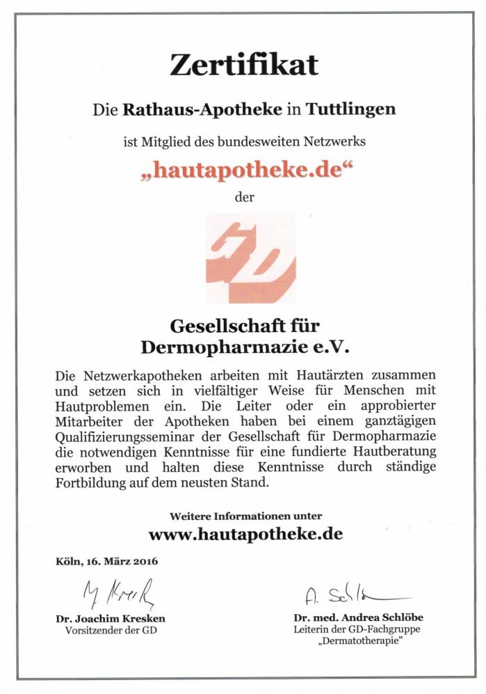 ISO Zertifizierung Rathaus Apotheke Tuttlingen